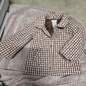 Brown Checkered Quilted Jacket